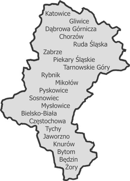 Mapa obsługiwanych miejscowości